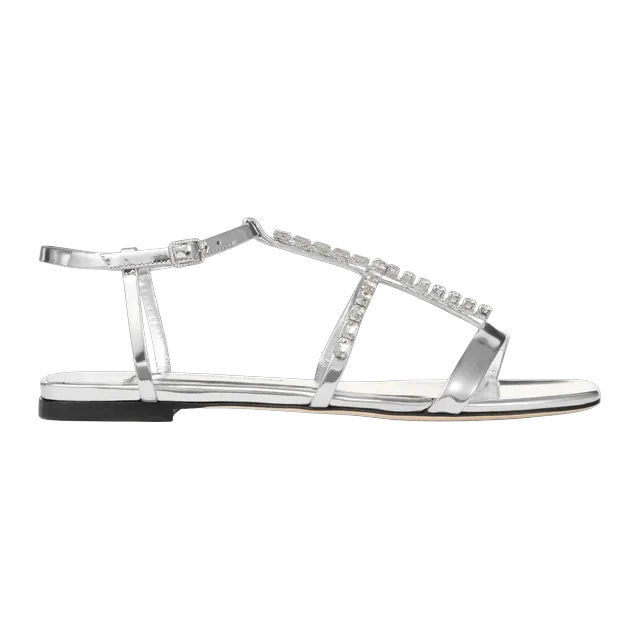 Jimmy Choo Gwyn Flat Silver — Authentic Jimmy Choo in stock at CLZTURE