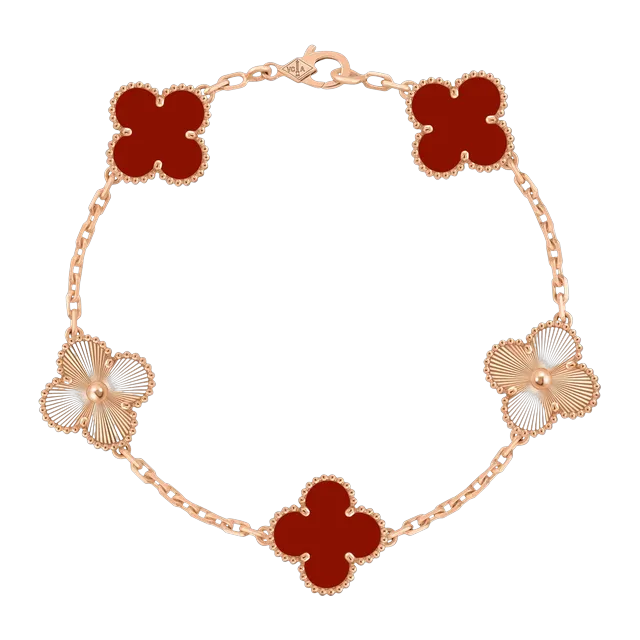 Van Cleef & Arpels Vintage Alhambra 5 Motifs Cornaline Gold — Authentic Jewelry at CLZTURE