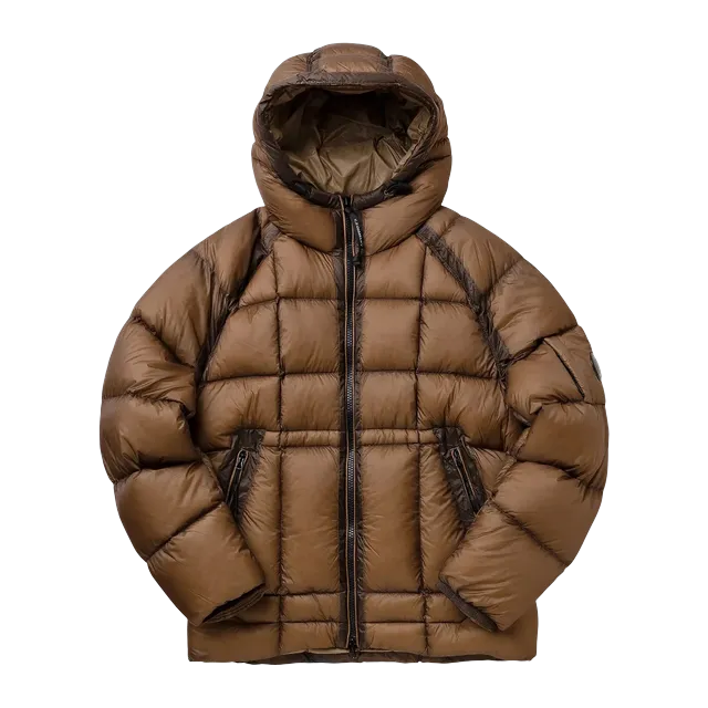 C.P. Company D.D. Shell Hooded Down Jacket Brown — Authentic Jackets & Outerwear at CLZTURE