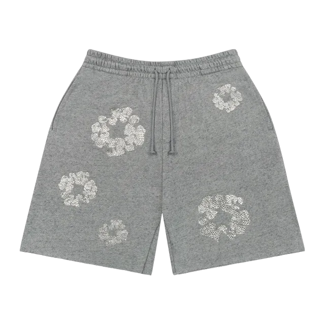 Denim Tears Cashmere Swarovski Cotton Wreath Shorts Grey — Authentic Shorts at CLZTURE
