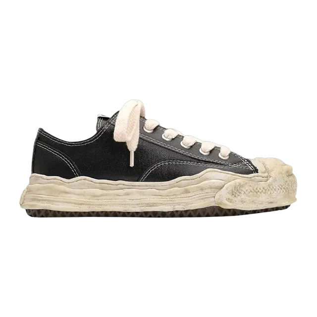 Mihara Yasuhiro Hank Og Sole Silicon Coating Canvas Low Black White — Authentic Shoes & Footwear at CLZTURE