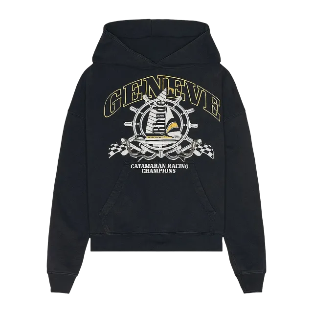 Rhude Geneve Catamaran Hoodie Vintage Black — Authentic Hoodies & Sweats at CLZTURE