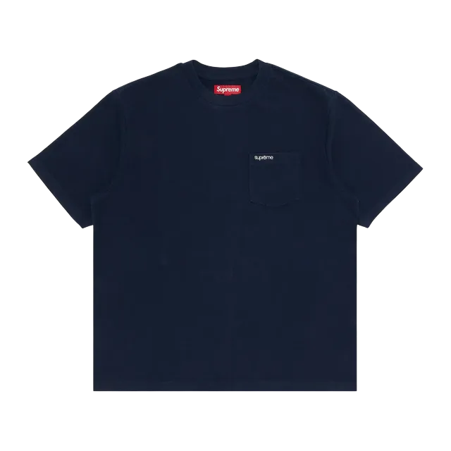 Supreme Shorts-Sleeve Pocket T-Shirt Navy — Authentic Supreme in stock at CLZTURE