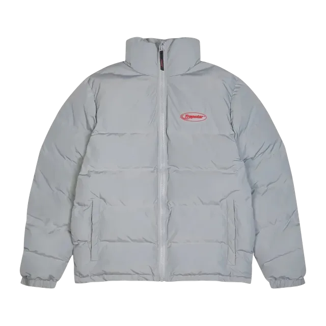 Trapstar Hyperdrive Puffer Grey Red — Authentic Jackets & Outerwear at CLZTURE