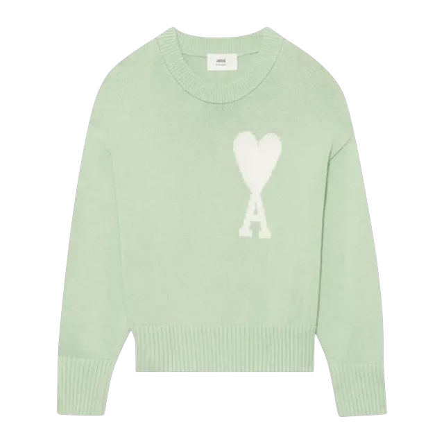 AMI Paris Big Logo Sweater Green — Authentic Hoodies & Sweats at CLZTURE