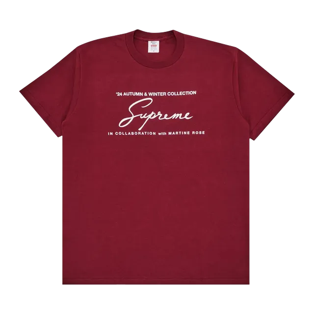 Supreme x Martine Rose T-Shirt Cardinal — Authentic Supreme in stock at CLZTURE