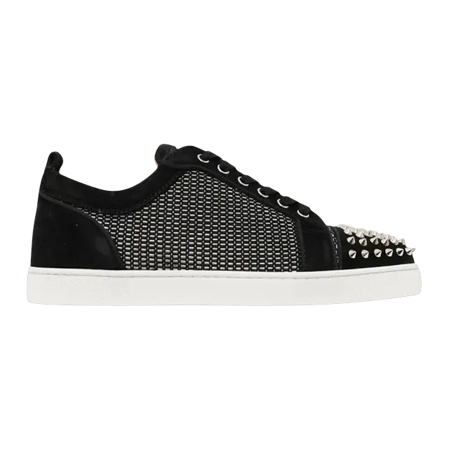 Christian Louboutin Louis Junior Spikes Black Silver — Authentic Shoes & Footwear at CLZTURE