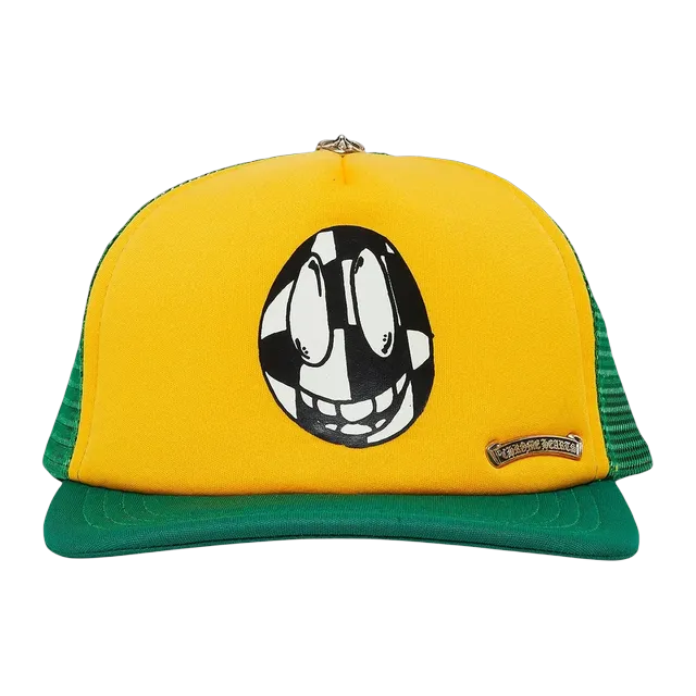 Chrome Hearts x Matty Boy Sex Records Smiley Trucker Hat Yellow — Authentic Chrome Hearts in stock at CLZTURE