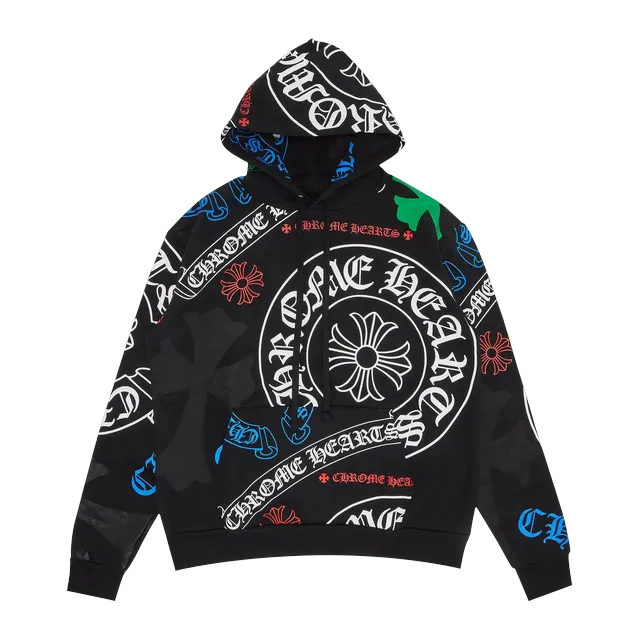 Chrome Hearts Stencil Hoodie Black/Multicolor — Authentic Hoodies & Sweats at CLZTURE
