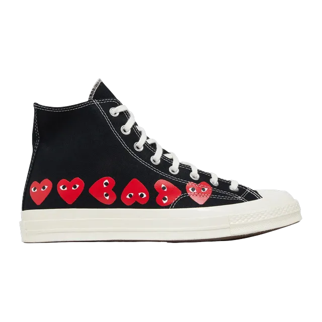 Converse Comme Des Garçons x Chuck 70 High Multi Heart – Black — Authentic Shoes & Footwear at CLZTURE