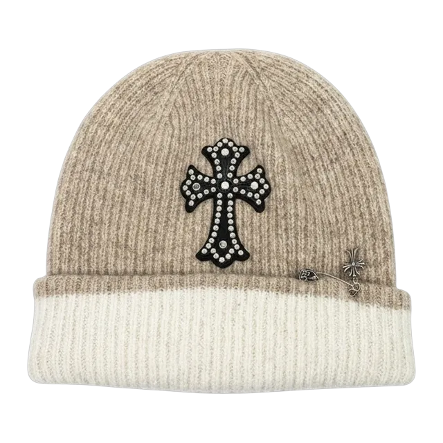 Chrome Hearts Beanie Logo Camel White — Authentic Accessories at CLZTURE