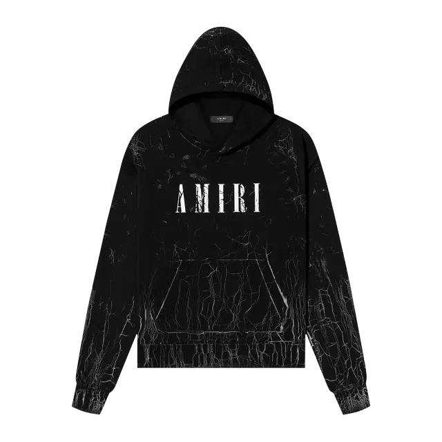 Amiri Cracked Dye Core Logo Hoodie Black — Authentic AMIRI in stock at CLZTURE