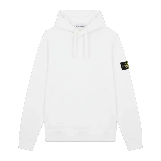 Stone Island Organic Fleece Hoodie White — Authentic at CLZTURE