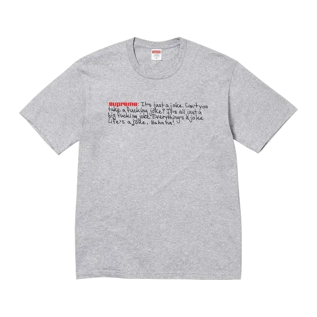 Supreme Joke T-Shirt Heather Grey — Authentic Supreme in stock at CLZTURE