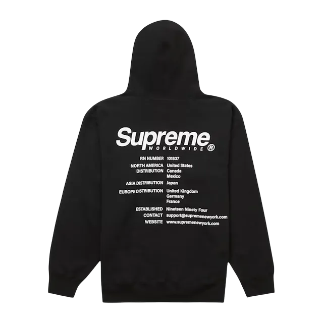 Supreme Worldwide Hooded Black — Authentic Hoodies & Sweats at CLZTURE