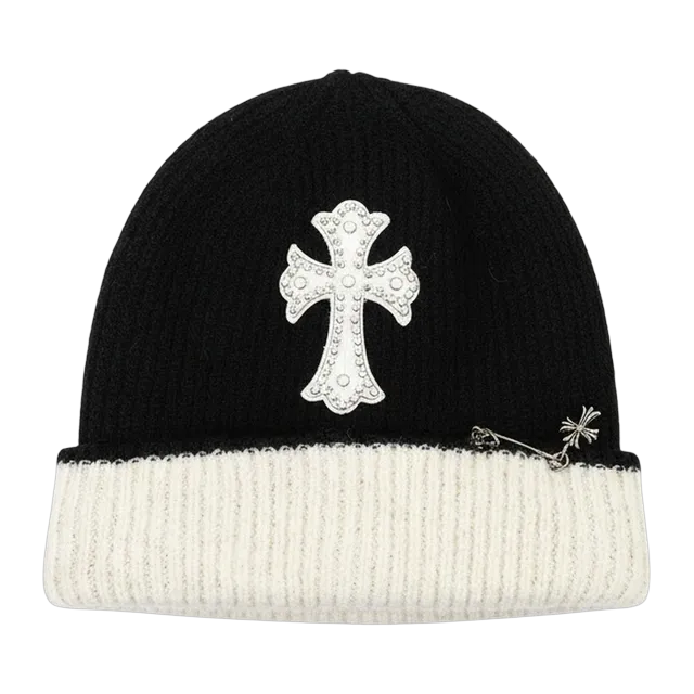 Chrome Hearts Beanie Logo Black White — Authentic Chrome Hearts in stock at CLZTURE