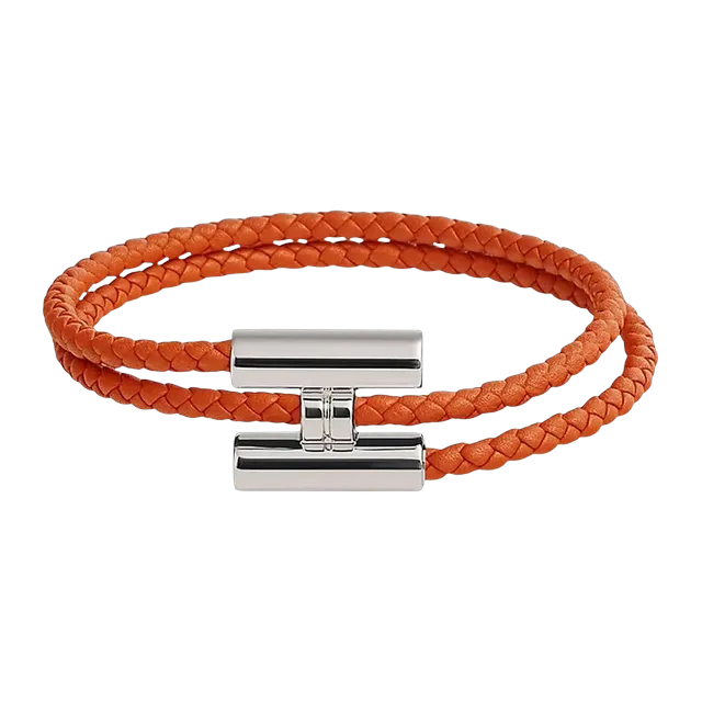 Hermès Bracelet Tournis Tressé Orange — Authentic Jewelry at CLZTURE