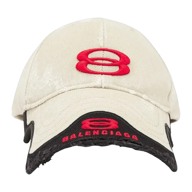 Balenciaga Double Unity Cap Beige/Red — Authentic Balenciaga in stock at CLZTURE