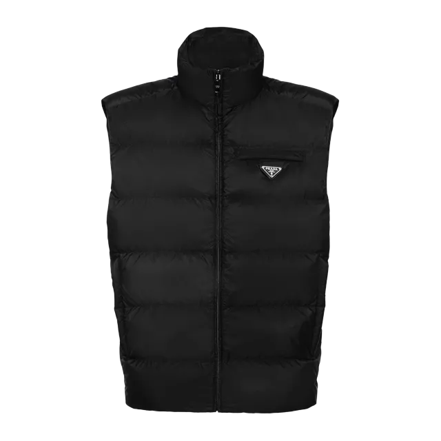 Prada Cardigan Sleeveless Re-Nylon Matelassé Black — Authentic Jackets & Outerwear at CLZTURE