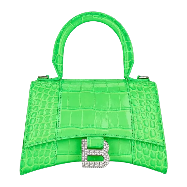 Balenciaga Hourglass Top Xs 19Cm Croco Fluo Green — Authentic Bags & Luggage at CLZTURE