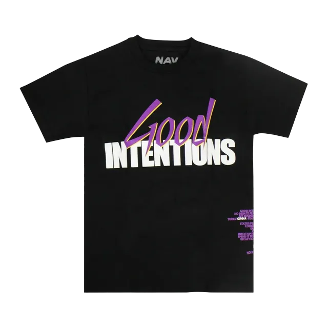 Vlone Good Intentions Shorts-Sleeve T-Shirt Black — Authentic Vlone in stock at CLZTURE