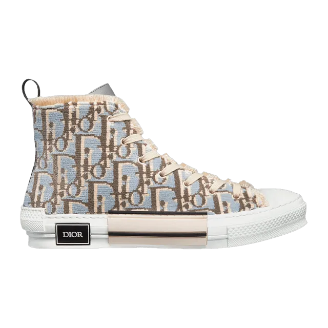 Dior Sneakers B23 Haute Oblique Grey Beige — Authentic Shoes & Footwear at CLZTURE