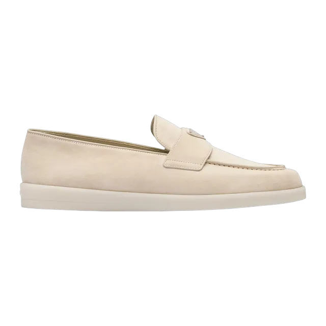 Prada Suede Loafers White — Authentic Prada in stock at CLZTURE