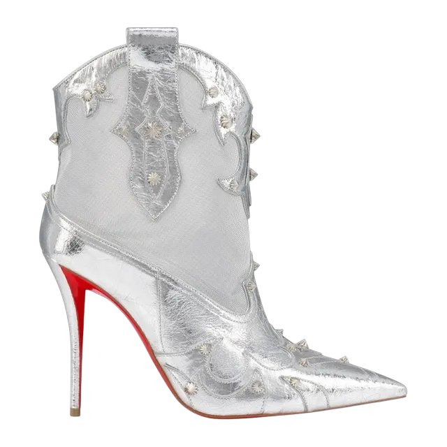 Christian Louboutin Bootytiag 100mm Silver — Authentic Christian Louboutin in stock at CLZTURE