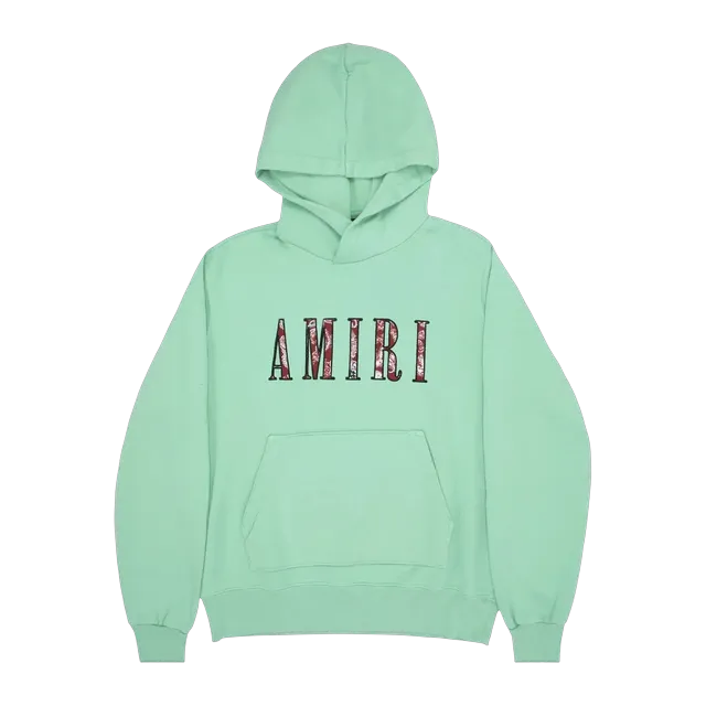 Amiri Paisley Core Logo Hoodie Mint — Authentic Hoodies & Sweats at CLZTURE