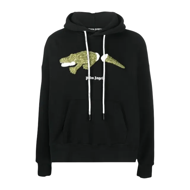 Palm Angels Croco Hoodie Black/Green — Authentic Palm Angels in stock at CLZTURE