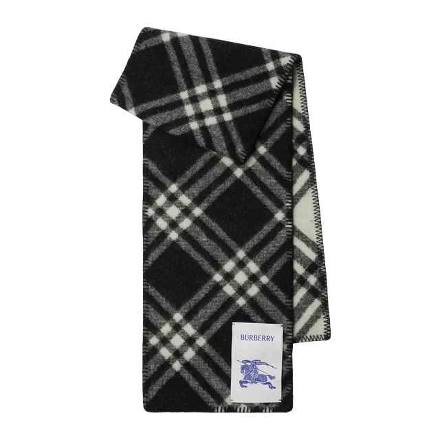 Burberry Scarf Wool Check Black — Authentic Burberry in stock at CLZTURE