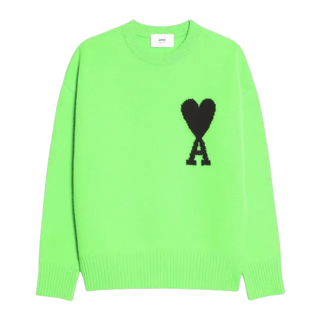 AMI Paris Big Logo Sweater Green — Authentic AMI in stock at CLZTURE