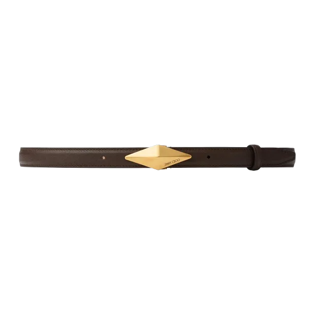 Jimmy Choo Diamond Clasp Belt Brown — Authentic Accessories at CLZTURE