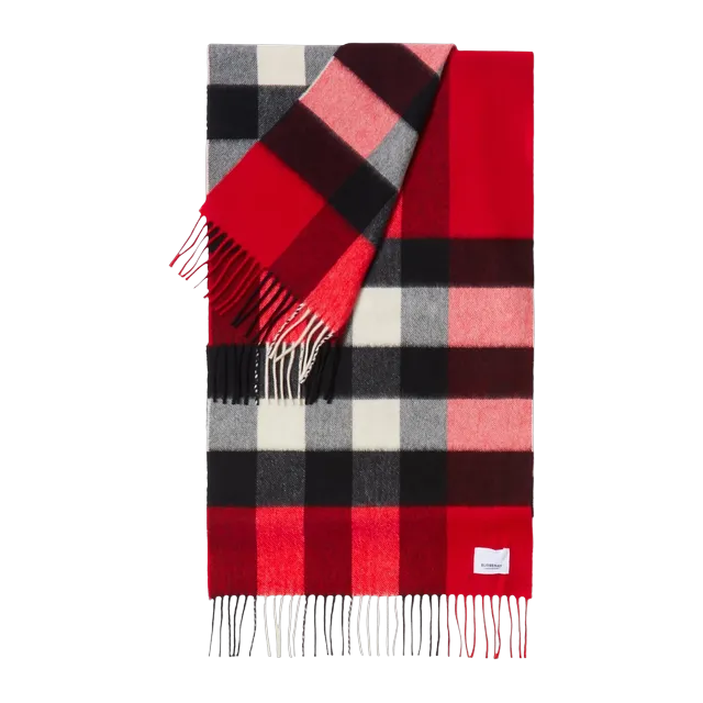 Burberry Scarf Cachemire Check Red — Authentic Accessories at CLZTURE