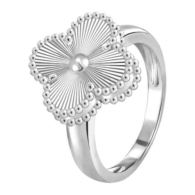 Van Cleef & Arpels Vintage Alhambra White Silver — Authentic Rings at CLZTURE