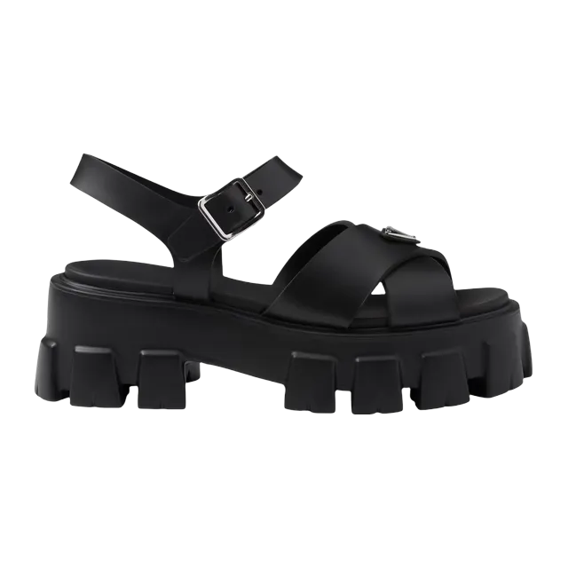 Prada Monolith Rubber Sandals Black — Authentic Shoes & Footwear at CLZTURE