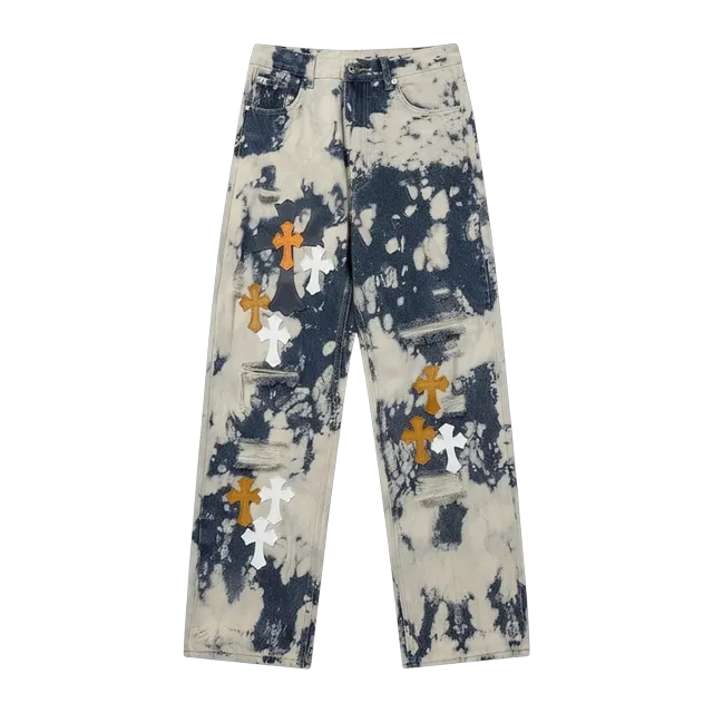 Chrome Hearts Cross Patch Jeans Orange — Authentic Chrome Hearts in stock at CLZTURE