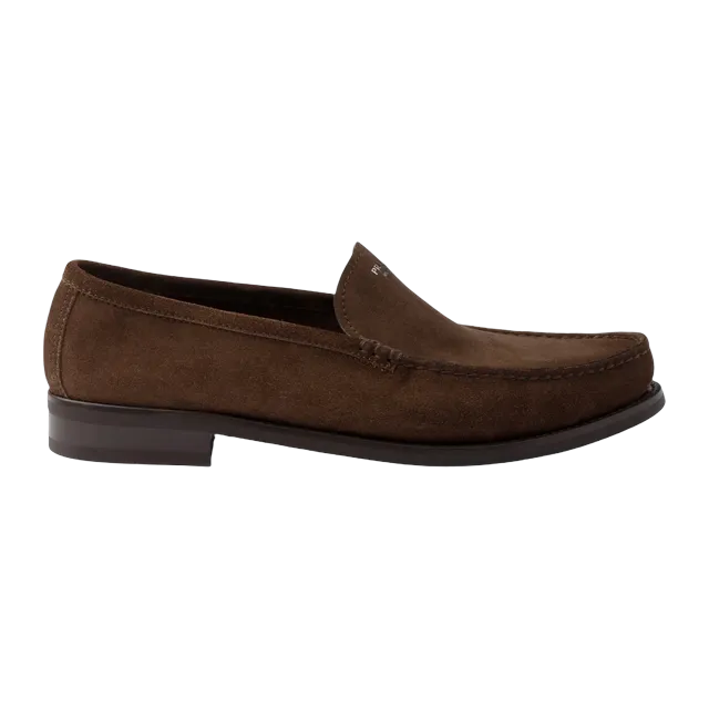 Prada Suede Loafers Brown — Authentic Prada in stock at CLZTURE