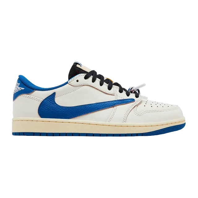 Travis Scott x Fragment Design Air Jordan 1 Low Og Sail Military Blue — Authentic Shoes & Footwear at CLZTURE