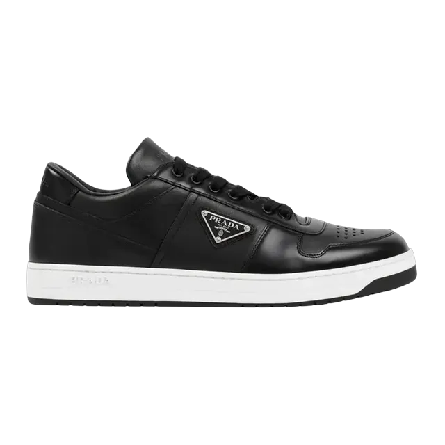 Prada Downtown Leather Black Silver — Authentic Shoes & Footwear at CLZTURE