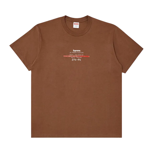 Supreme Standard T-Shirt Brown — Authentic Supreme in stock at CLZTURE