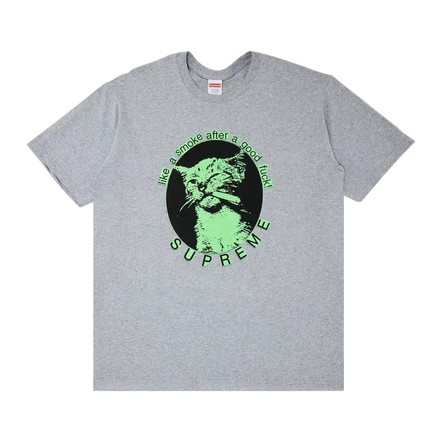 Supreme Smoke T-Shirt Heather Grey — Authentic Supreme in stock at CLZTURE