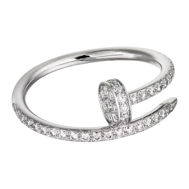Cartier Ring Juste Un Clou, Petit Semi-Pavée Silver — Authentic Rings at CLZTURE