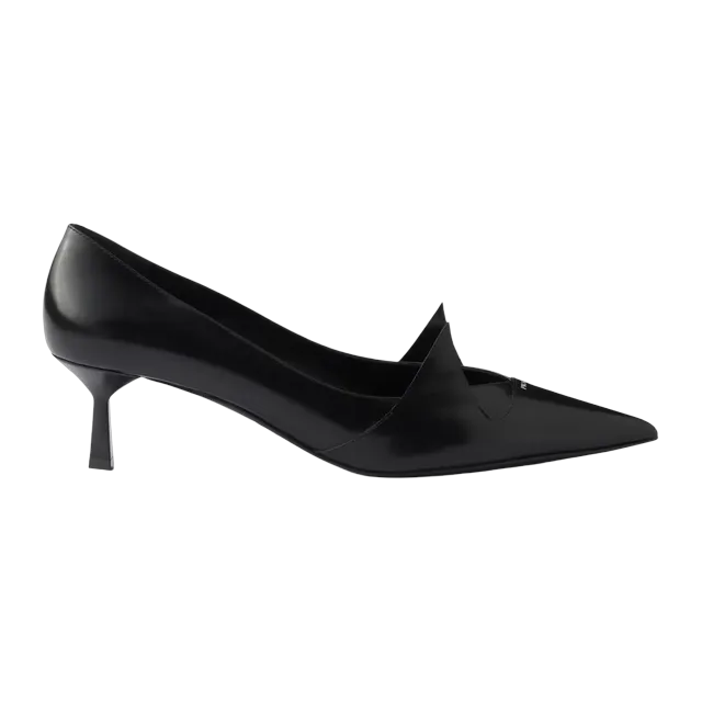 Prada Two-Tone Brushed Leather Pumps 55Mm Black — Authentic Shoes & Footwear at CLZTURE