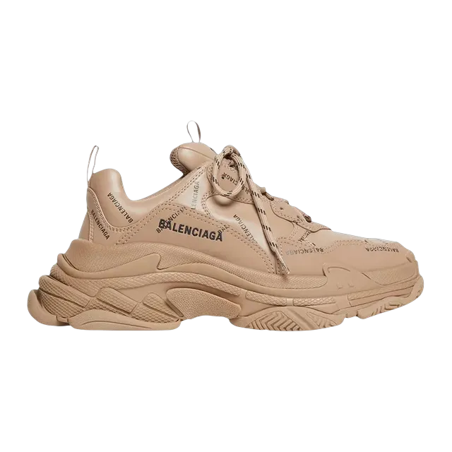 Balenciaga Triple S Allover Logo Dark Beige — Authentic Shoes & Footwear at CLZTURE