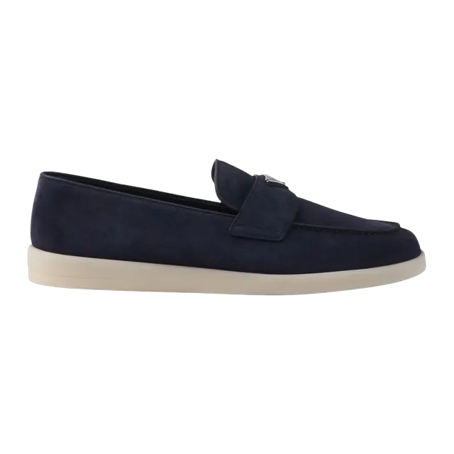 Prada Suede Loafers Blue — Authentic Prada in stock at CLZTURE