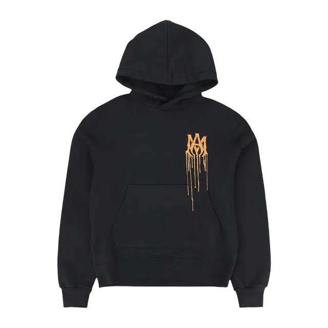 Amiri Spray Paint Hoodie Black/Orange — Authentic AMIRI in stock at CLZTURE