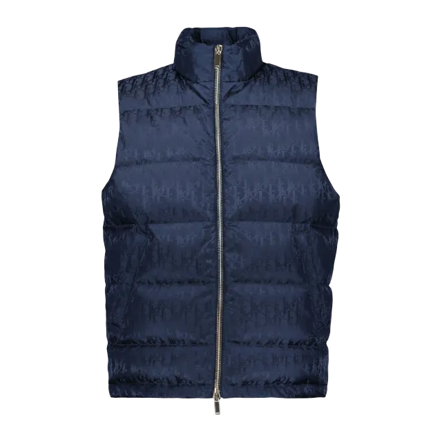 Dior Oblique Puffer Vest Blue Navy — Authentic Jackets & Outerwear at CLZTURE