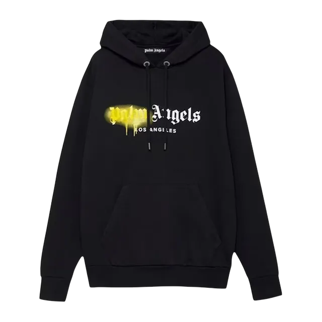 Palm Angels Los Angeles Sprayed Logo Hoodie Black — Authentic Palm Angels in stock at CLZTURE