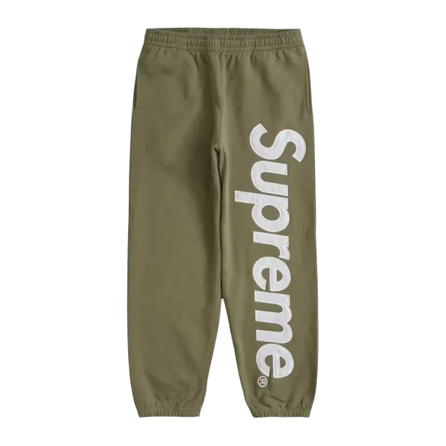 Supreme Satin Applique Hooded Olive — Authentic Pants & Trousers at CLZTURE